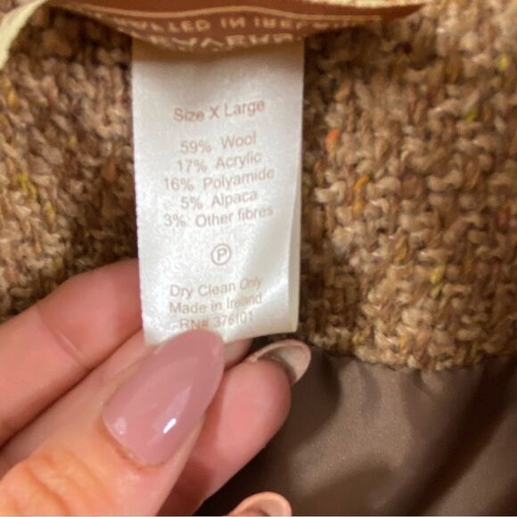 Vintage Boyne Valley Weavers Open Front Belted‎ Wool Alpaca Blend Jacket Size M - Picture 11 of 13